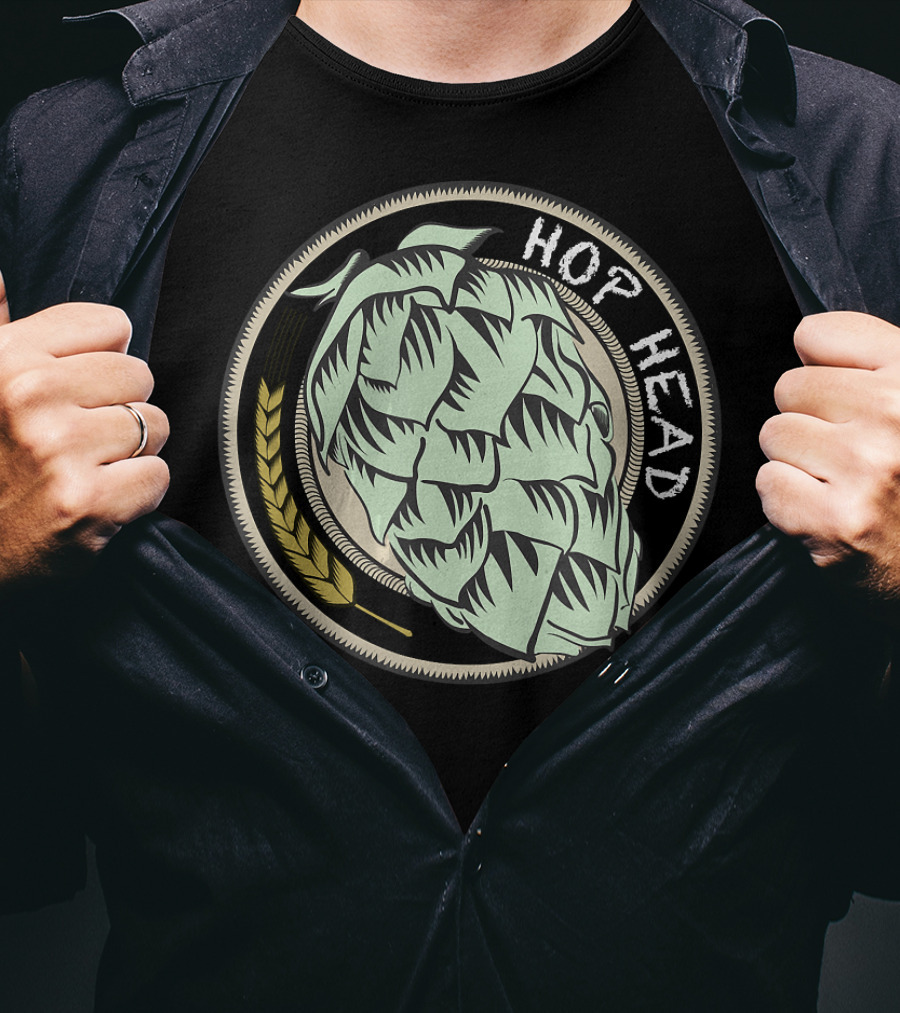Hop Head IPA Craft Beer Snob Novelty Hop T-Shirt