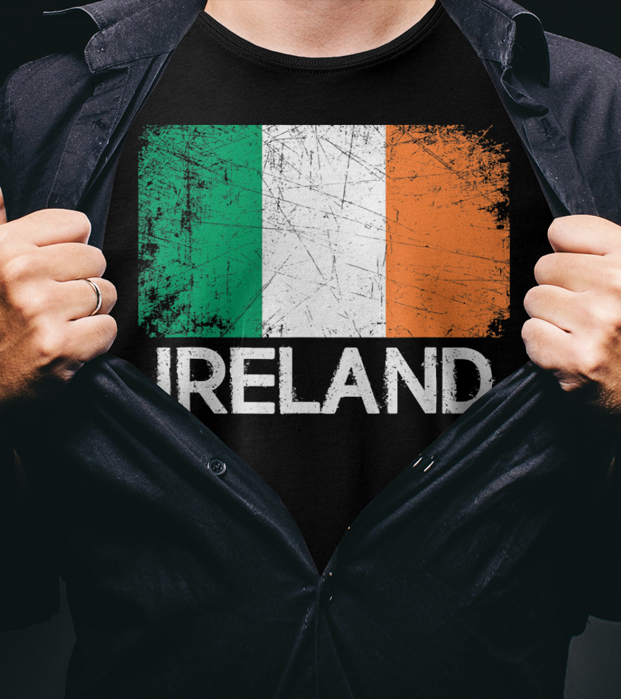 Ireland Irish Flag Vintage Made In Ireland T-Shirt
