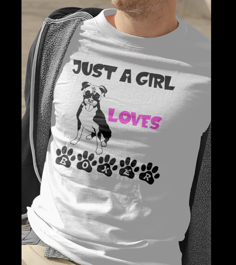 Just A Girl Who Loves Her Boxer Paws T-Shirt