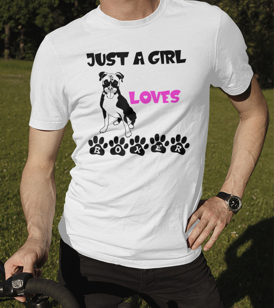 Just A Girl Who Loves Her Boxer Paws T-Shirt