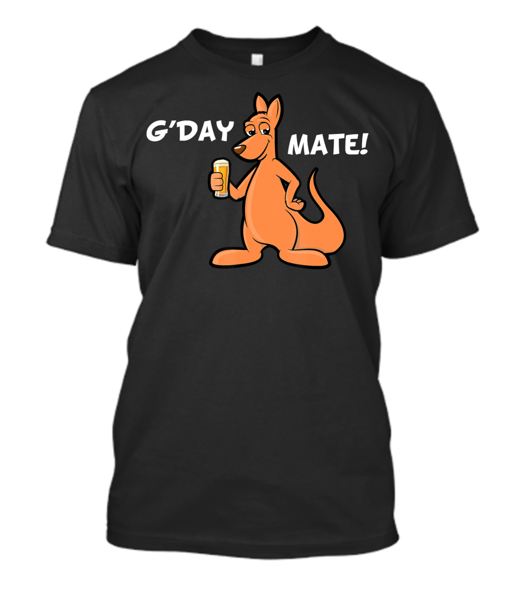 G'Day Mate Kangaroo Holding Beer T-Shirt