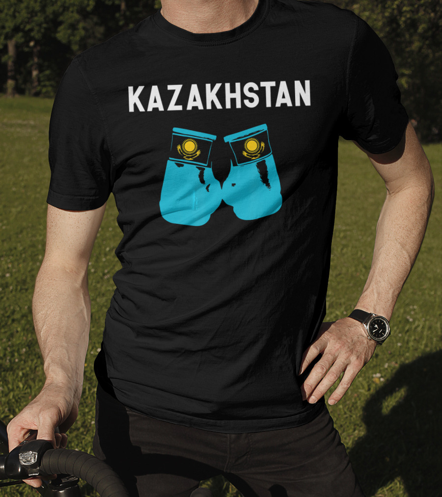 Kazakhstan Kazakh Boxing Gloves With National Emblem T-Shirt