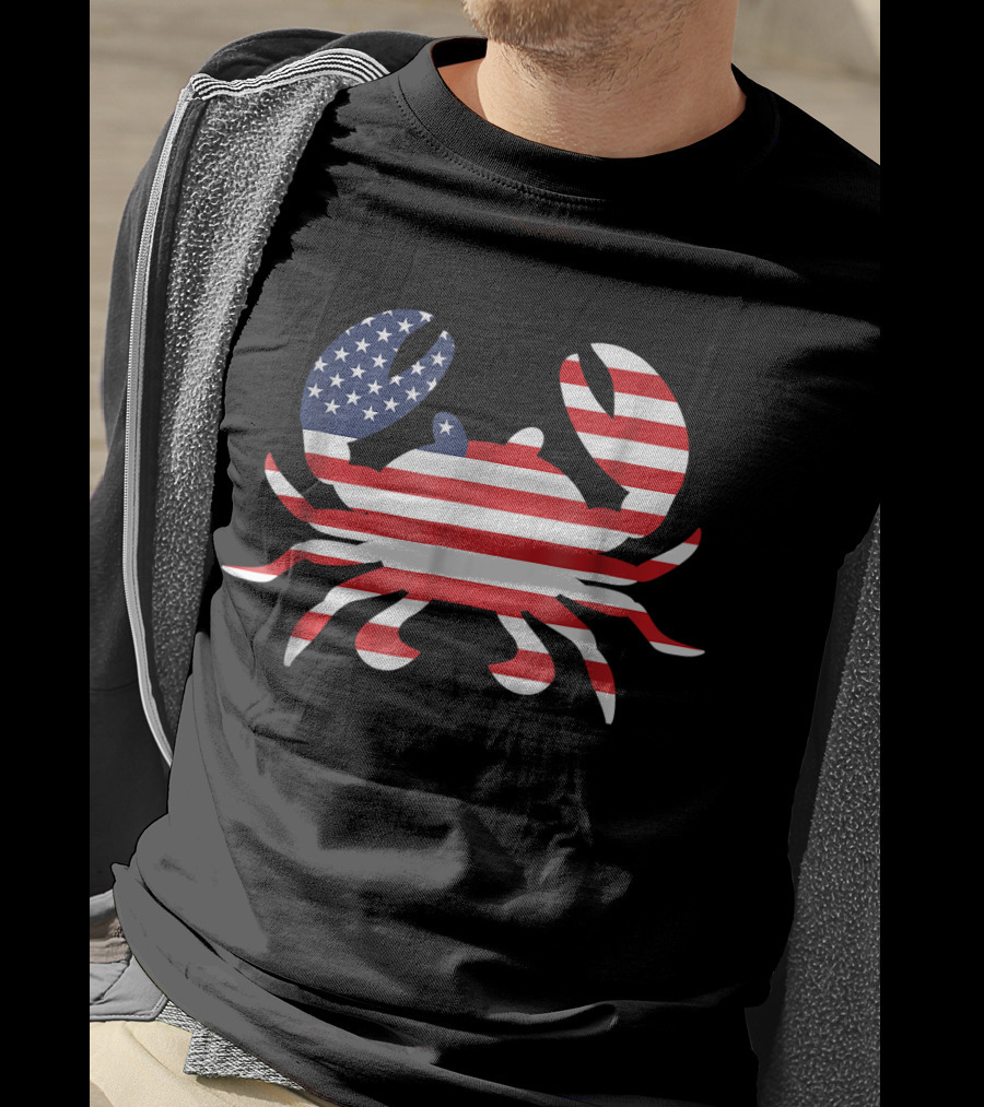 American Flag Crab USA Patriotic T-Shirt