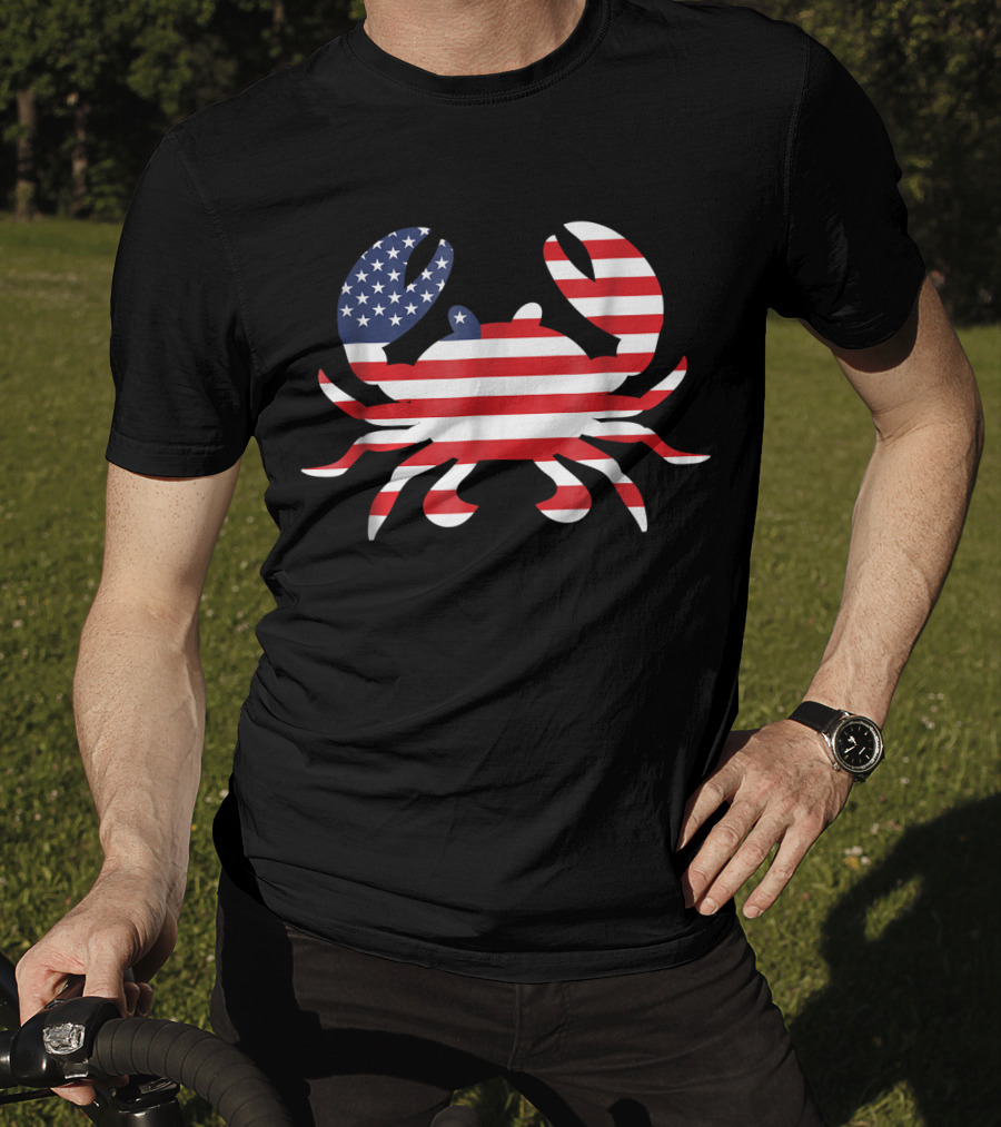 American Flag Crab USA Patriotic T-Shirt