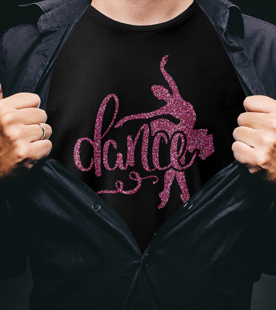 Ballet Dance Pink Glitter Ballerina T-Shirt