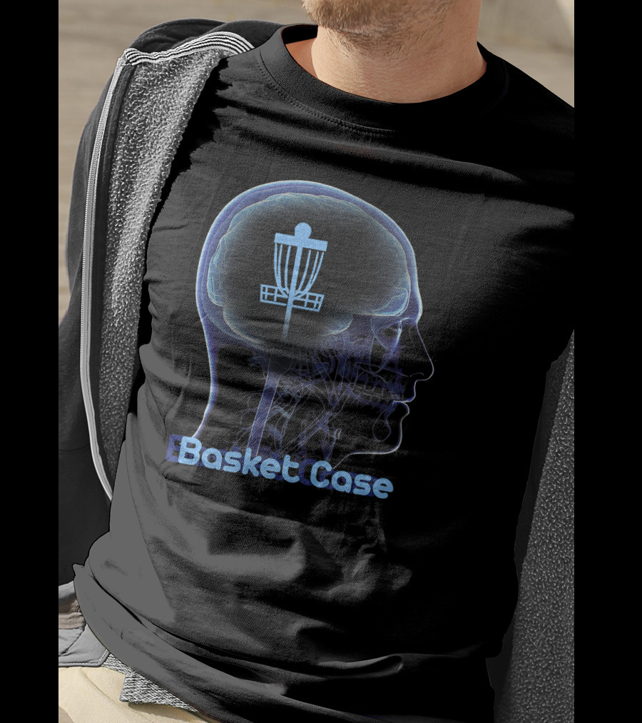 Basket Case Disc Golf Frisbee Target Brain T-Shirt