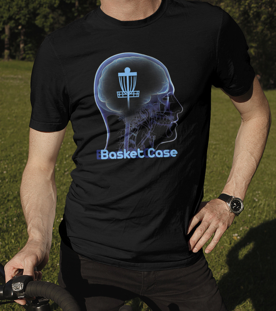 Basket Case Disc Golf Frisbee Target Brain T-Shirt