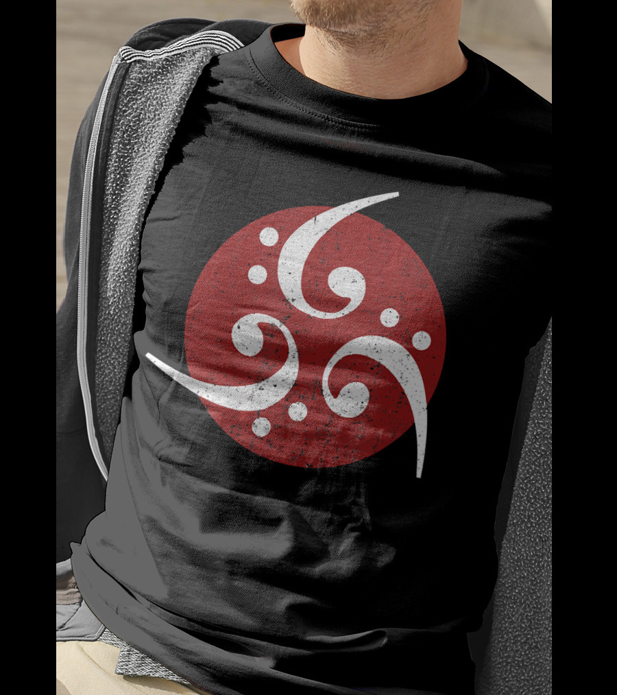 Vintage Bass Clef Symbol Red Circle T-Shirt