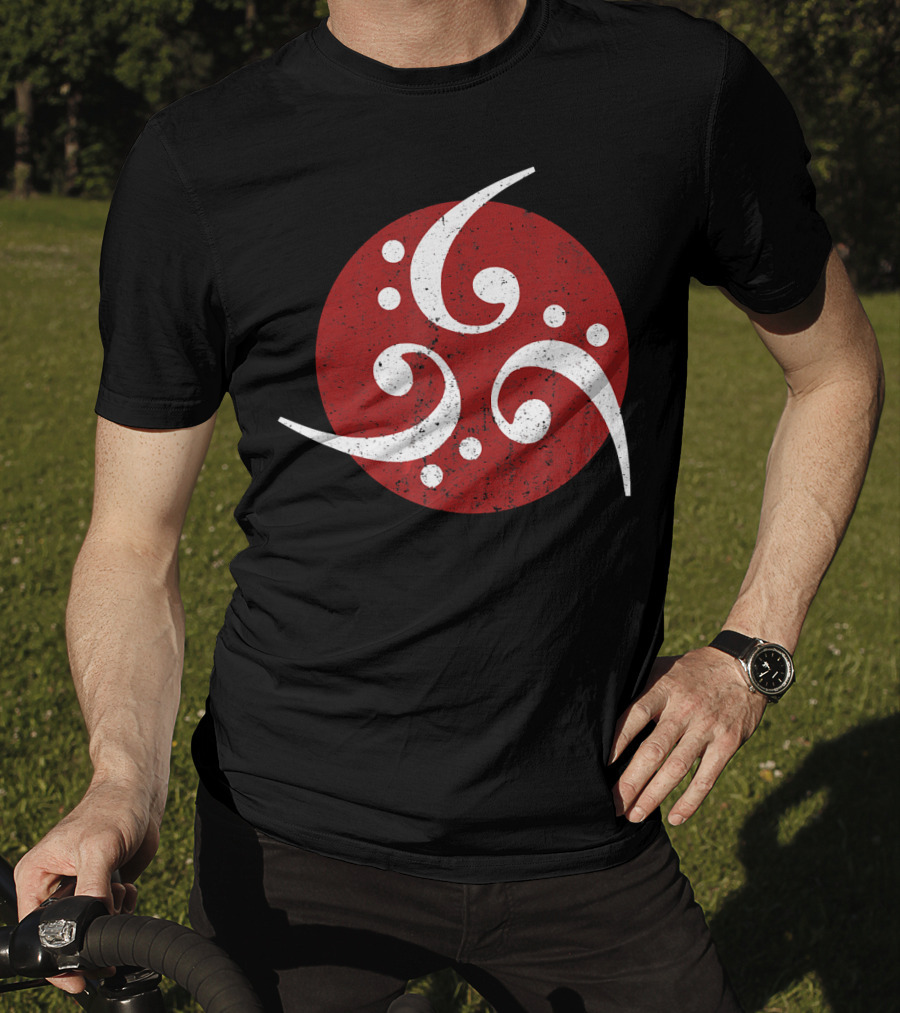 Vintage Bass Clef Symbol Red Circle T-Shirt