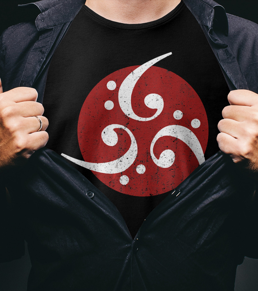 Vintage Bass Clef Symbol Red Circle T-Shirt