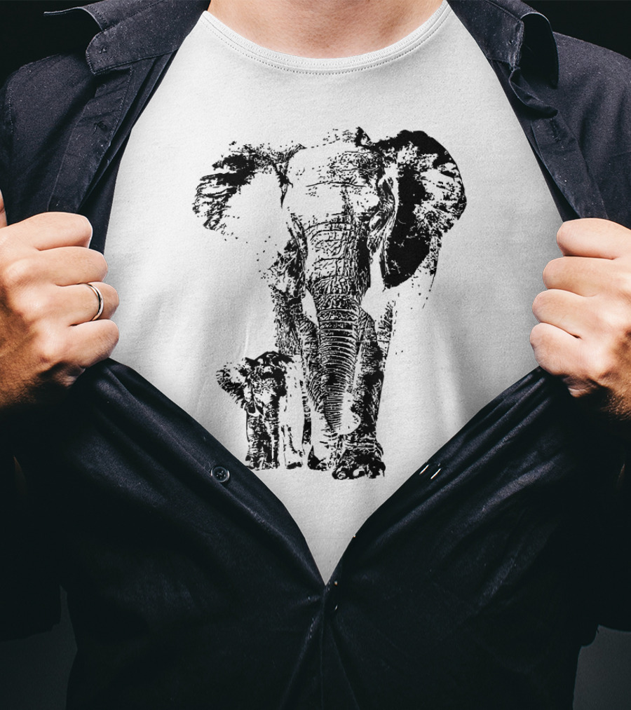 Elephant Animal Lover Save The Elephants Mother And Calf T-Shirt