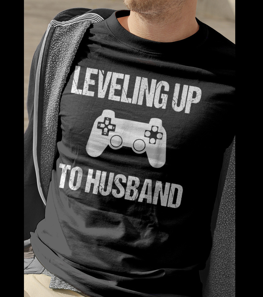 Leveling Up To Husband Engaged Gamer Controller T-Shirt