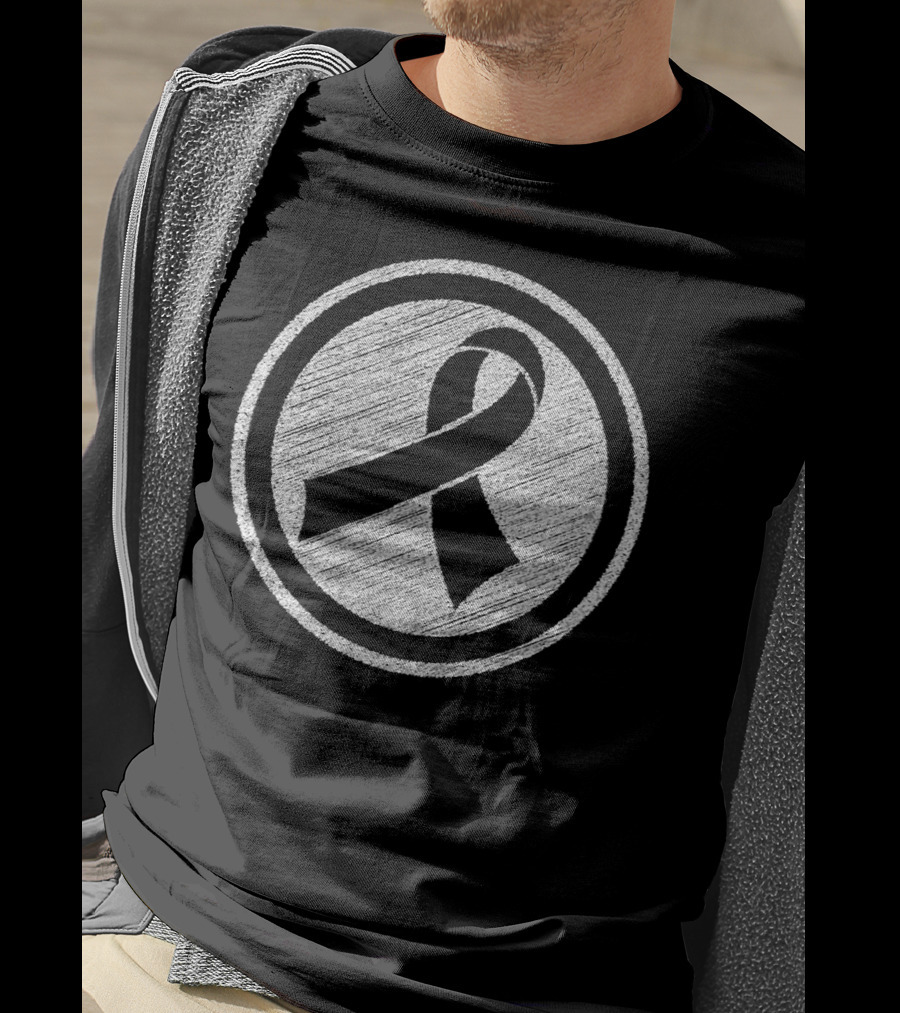 Epilepsy Awareness Chalk Ribbon Circle Purple T-Shirt