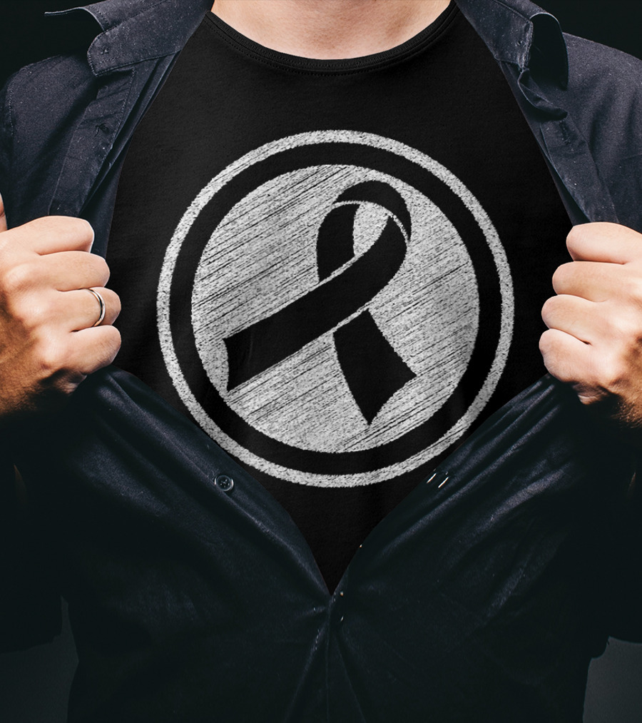 Epilepsy Awareness Chalk Ribbon Circle Purple T-Shirt