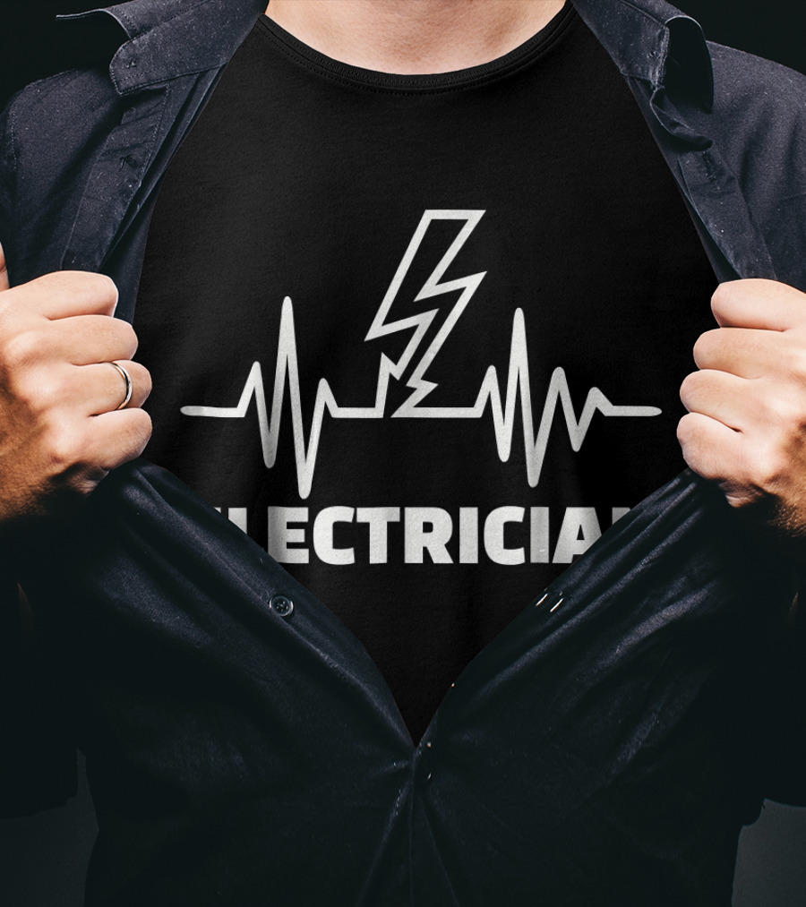 Electrician Lightning Heartbeat Men's T-Shirt