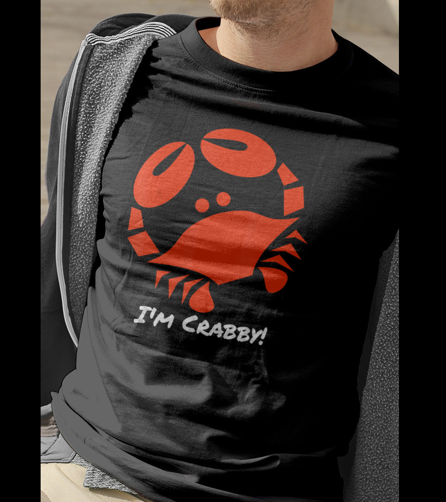 I'm Crabby Funny Crab Red Cartoon T-Shirt