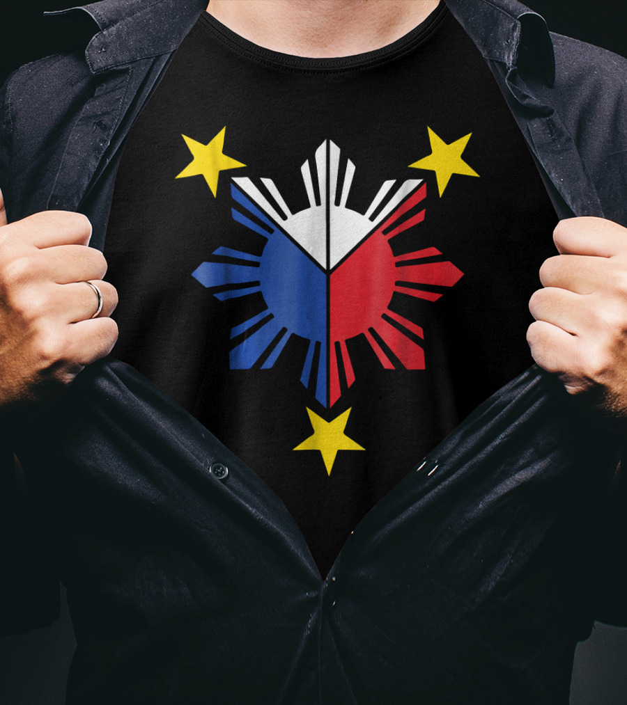 Pinoy Filipino Flag Stars And Sun T-Shirt