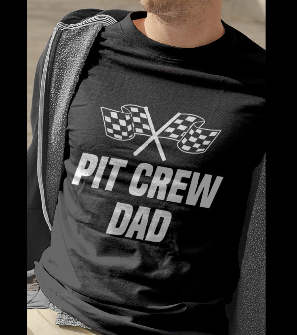 Pit Crew Dad Racing Checkered Flags T-Shirt