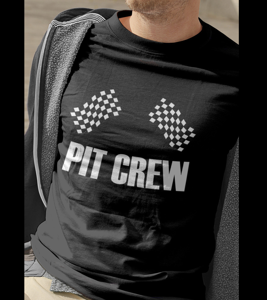 Pit Crew Checkered Flag Racing Team T-Shirt