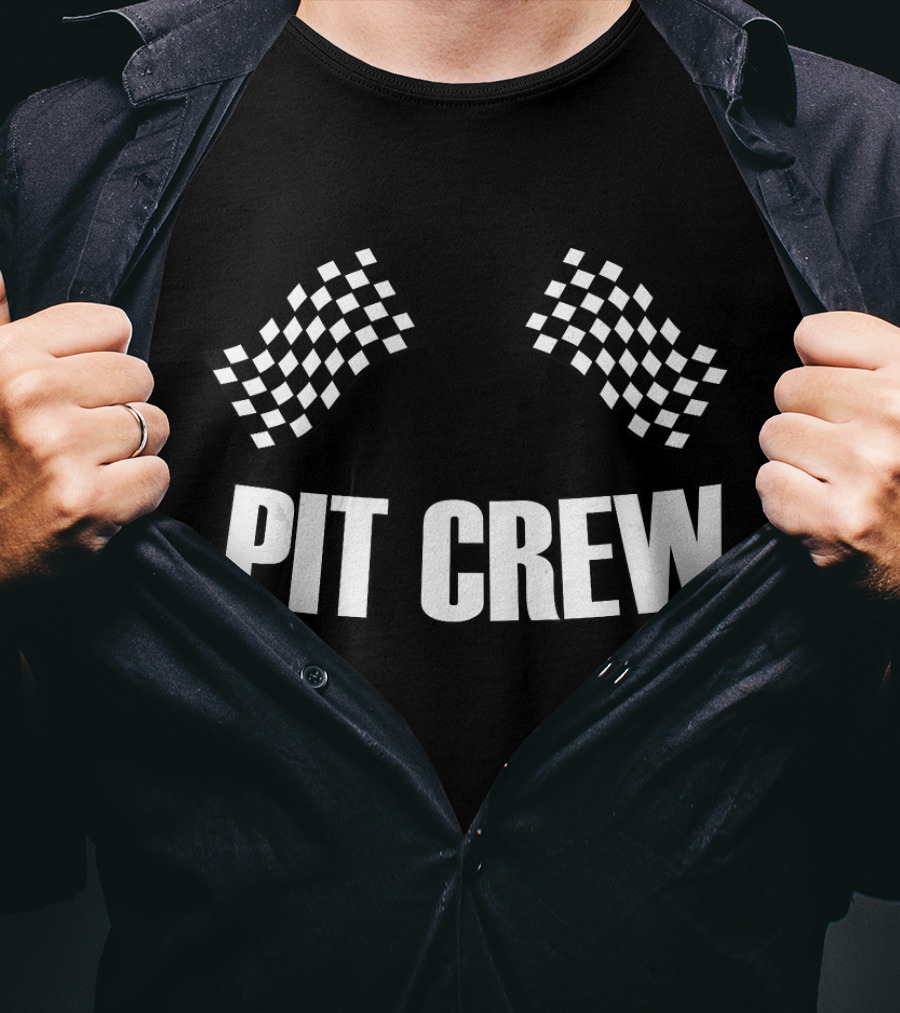 Pit Crew Checkered Flag Racing Team T-Shirt