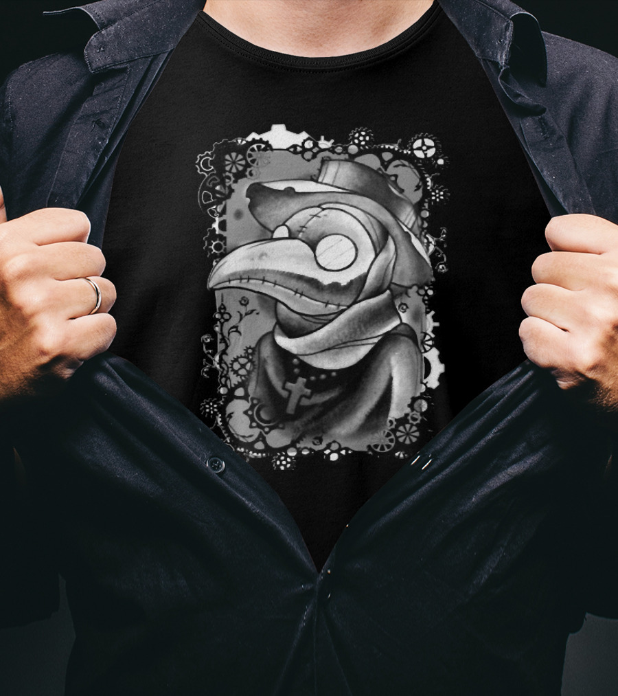 Plague Doctor Mask Steampunk Gear Gothic Frame T-Shirt