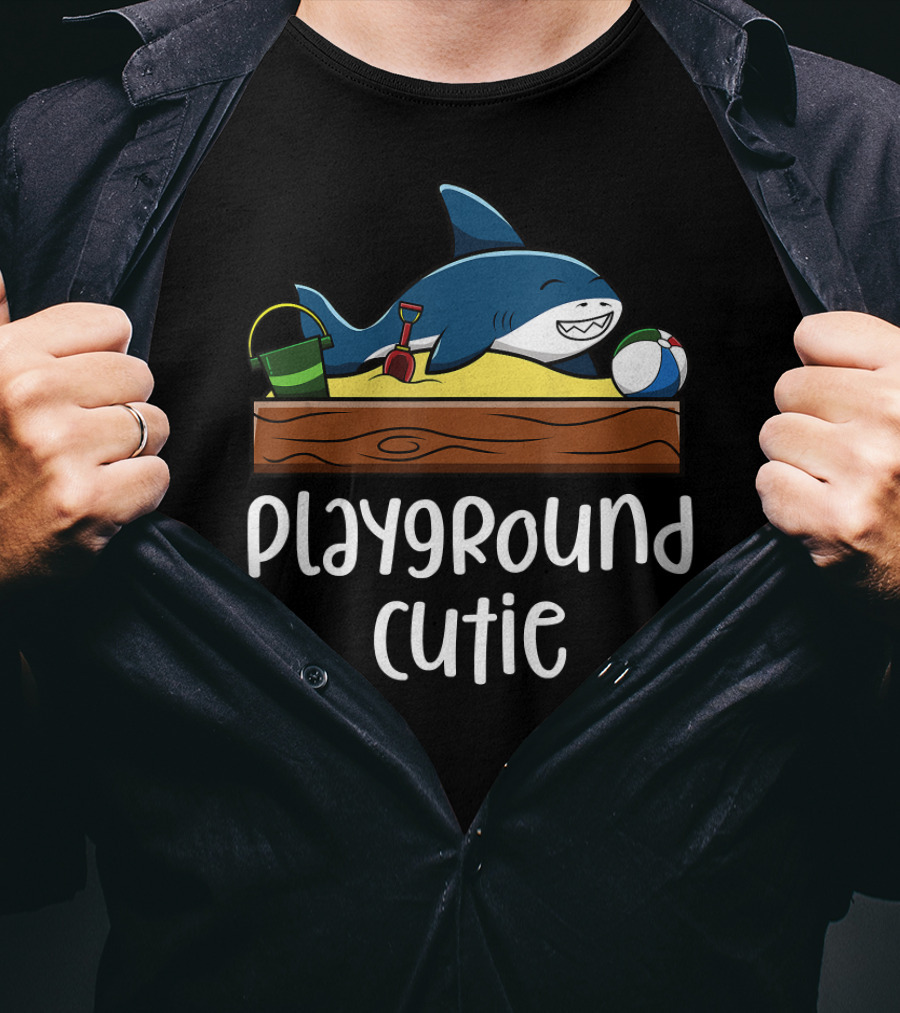 Playground Cutie Funny Shark Sandbox T-Shirt
