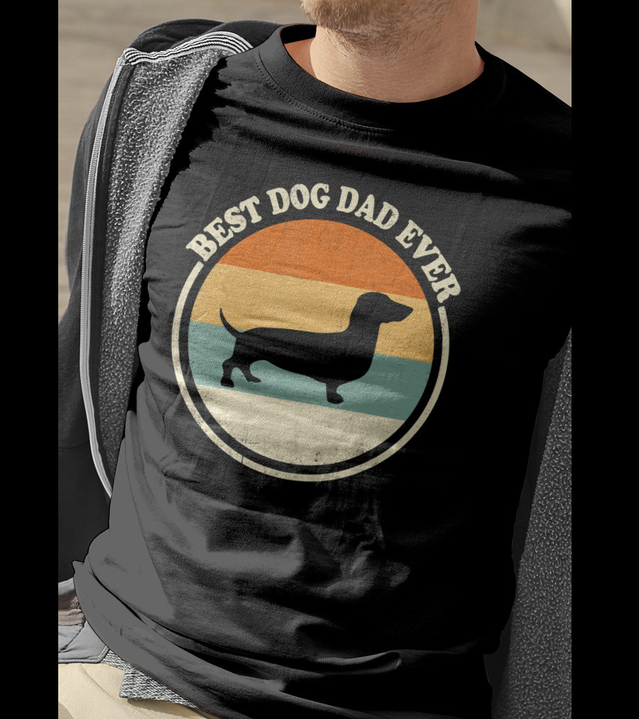 Best Dog Dad Ever Vintage Dachshund T-Shirt