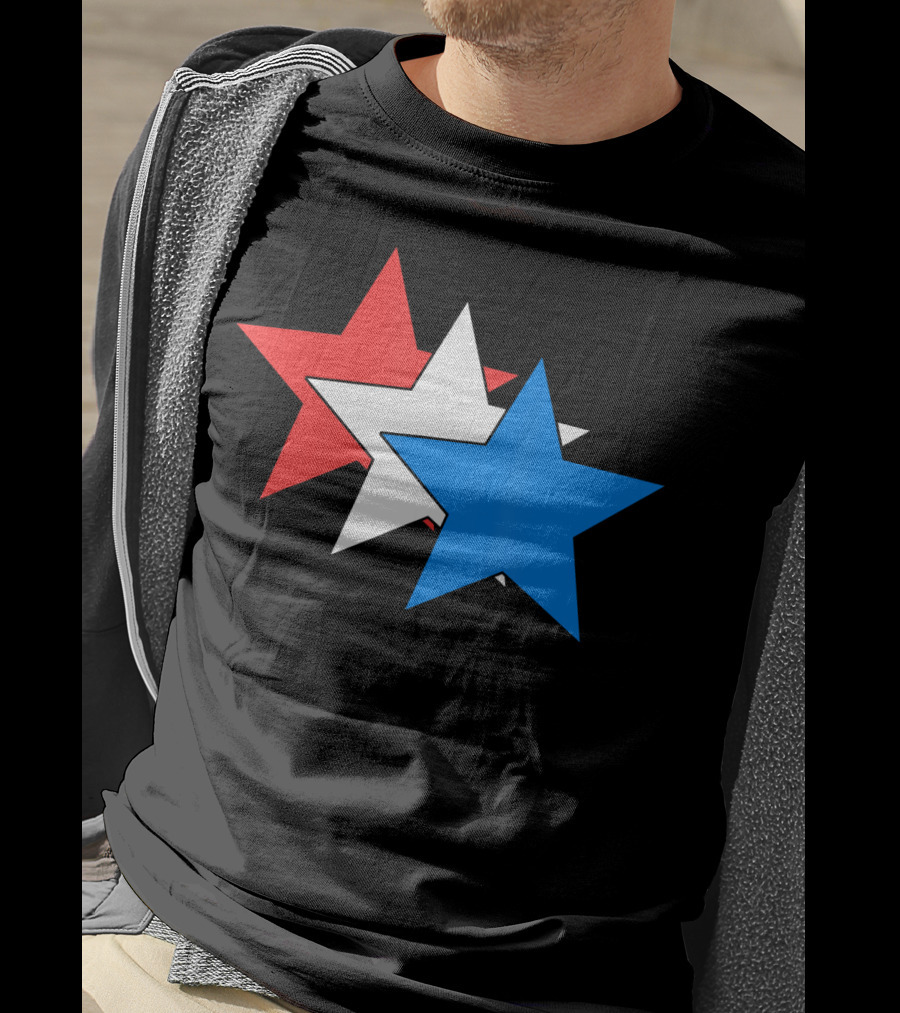 3 Three Stars Red White Blue American USA Fourth T-Shirt