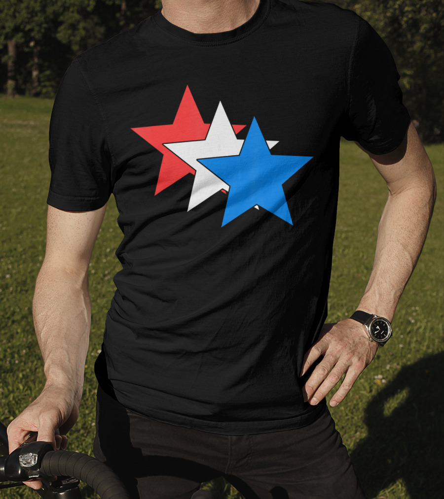 3 Three Stars Red White Blue American USA Fourth T-Shirt