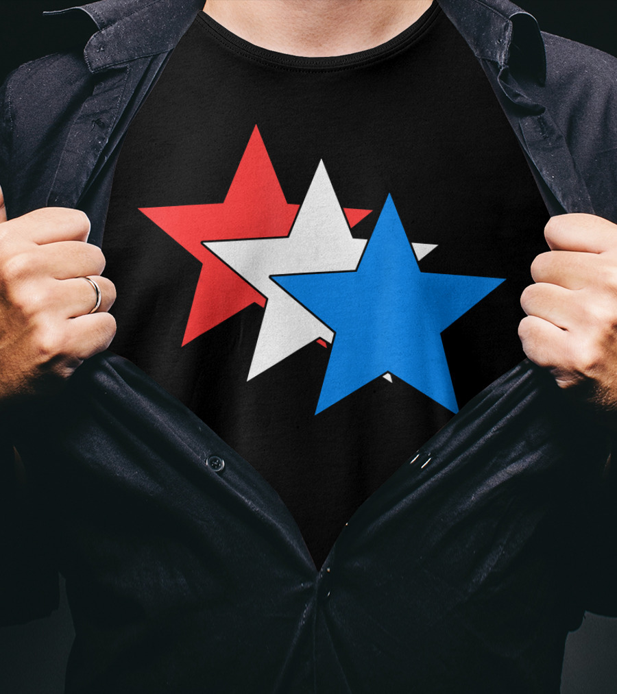3 Three Stars Red White Blue American USA Fourth T-Shirt
