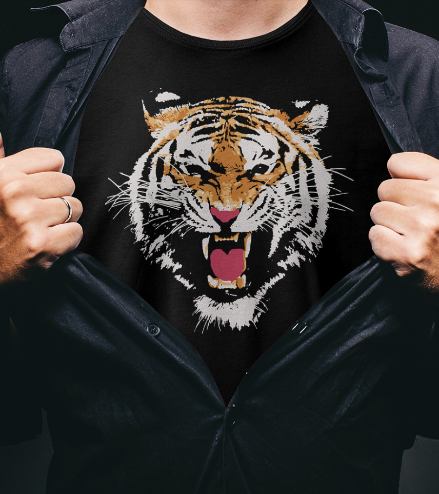 Roaring 80's Wild Tiger Face T-Shirt