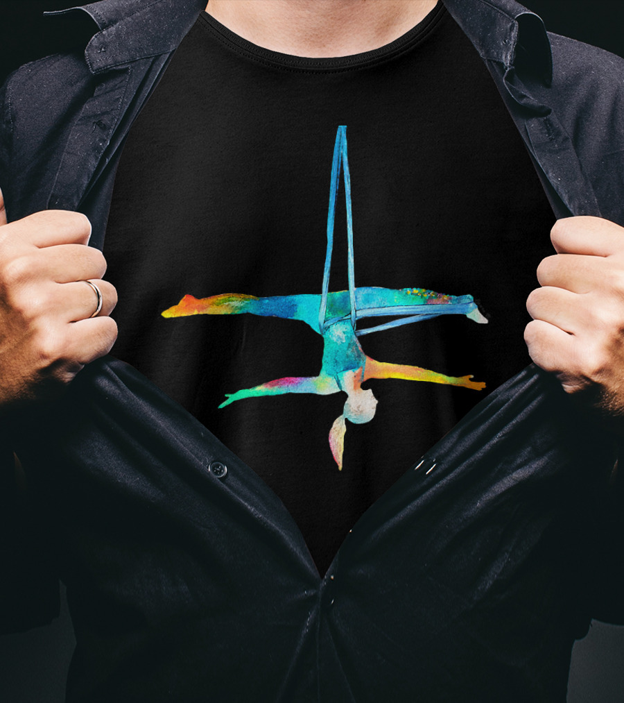 Aerial Silk Yoga Rainbow Pose T-Shirt
