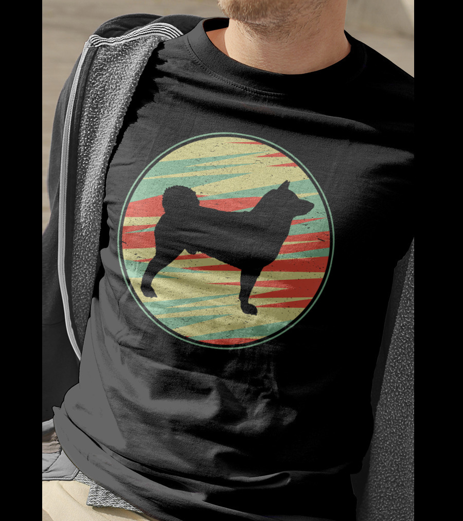 Akita Retro Vintage Silhouette Cute Do Circle T-Shirt