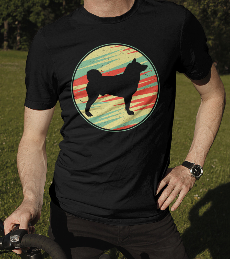 Akita Retro Vintage Silhouette Cute Do Circle T-Shirt