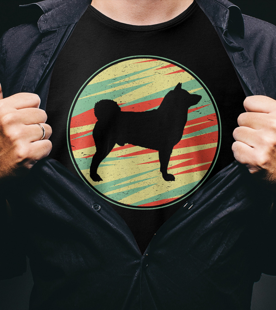 Akita Retro Vintage Silhouette Cute Do Circle T-Shirt