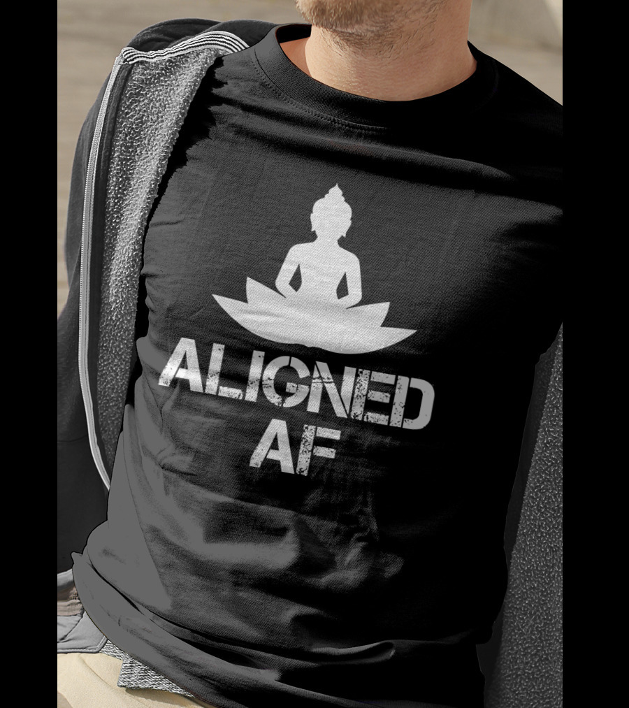 Aligned AF Buddha Lotus Spiritual Yoga Meditation T-Shirt