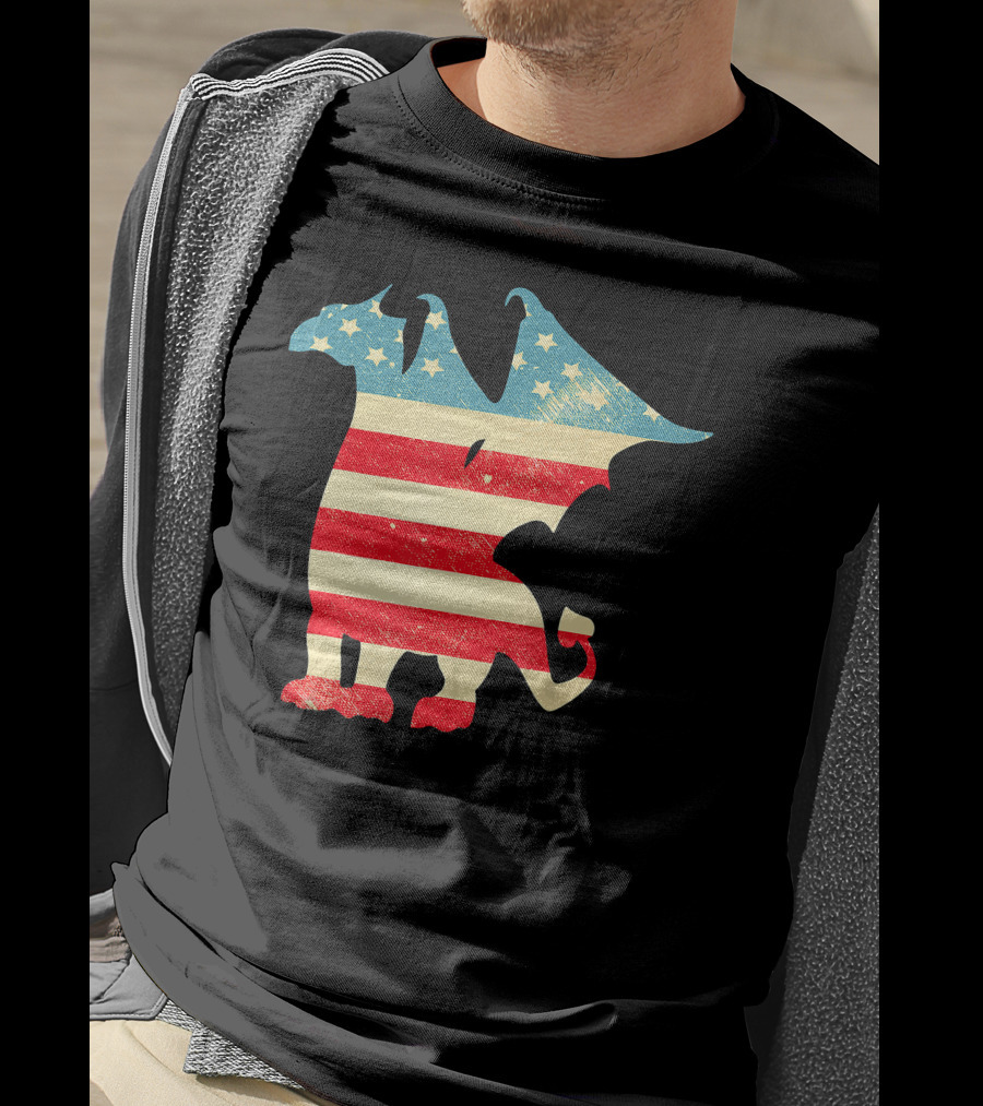 American Flag Vintage Dragon T-Shirt