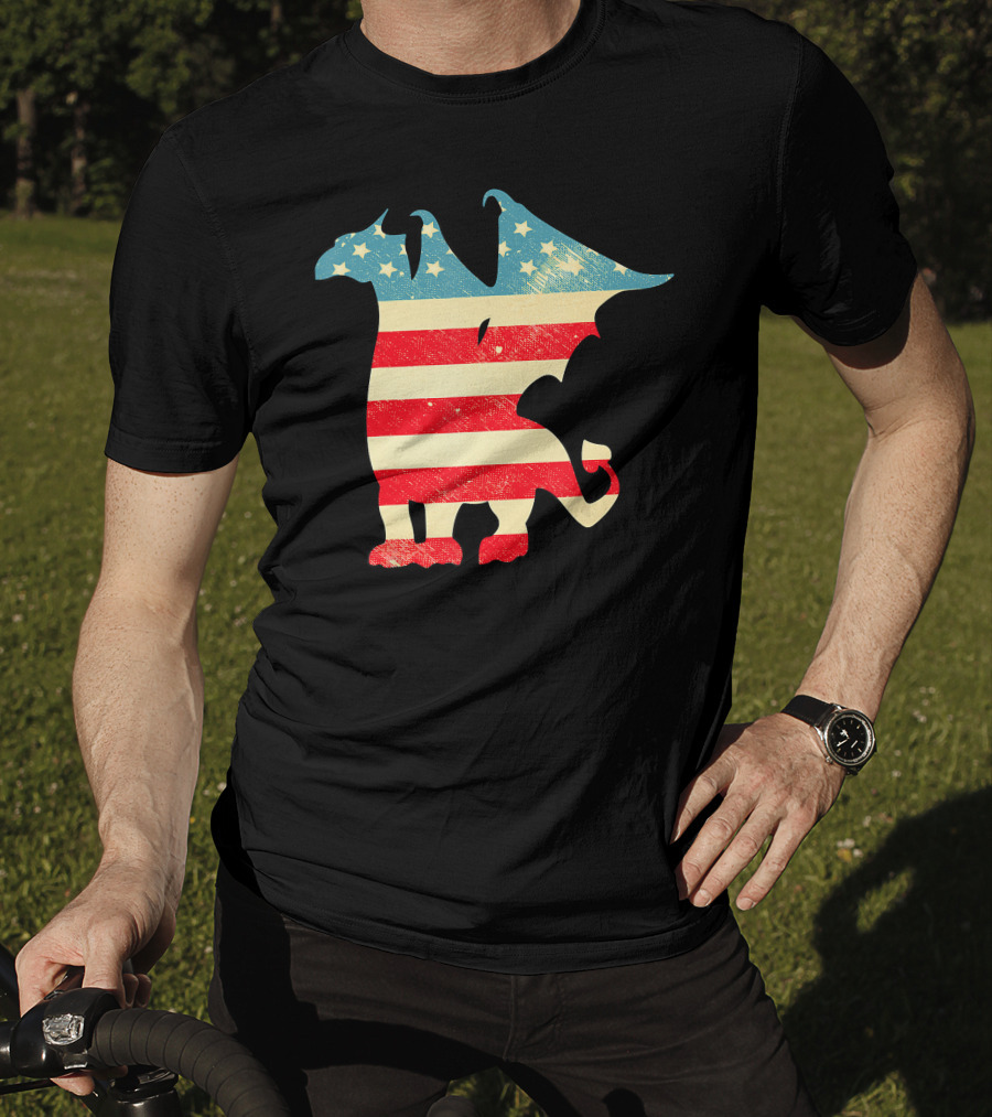 American Flag Vintage Dragon T-Shirt