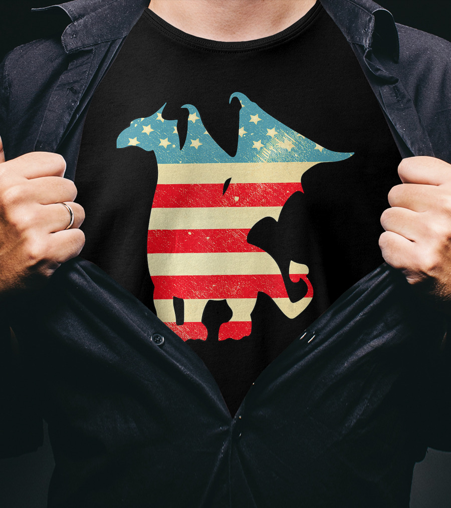 American Flag Vintage Dragon T-Shirt