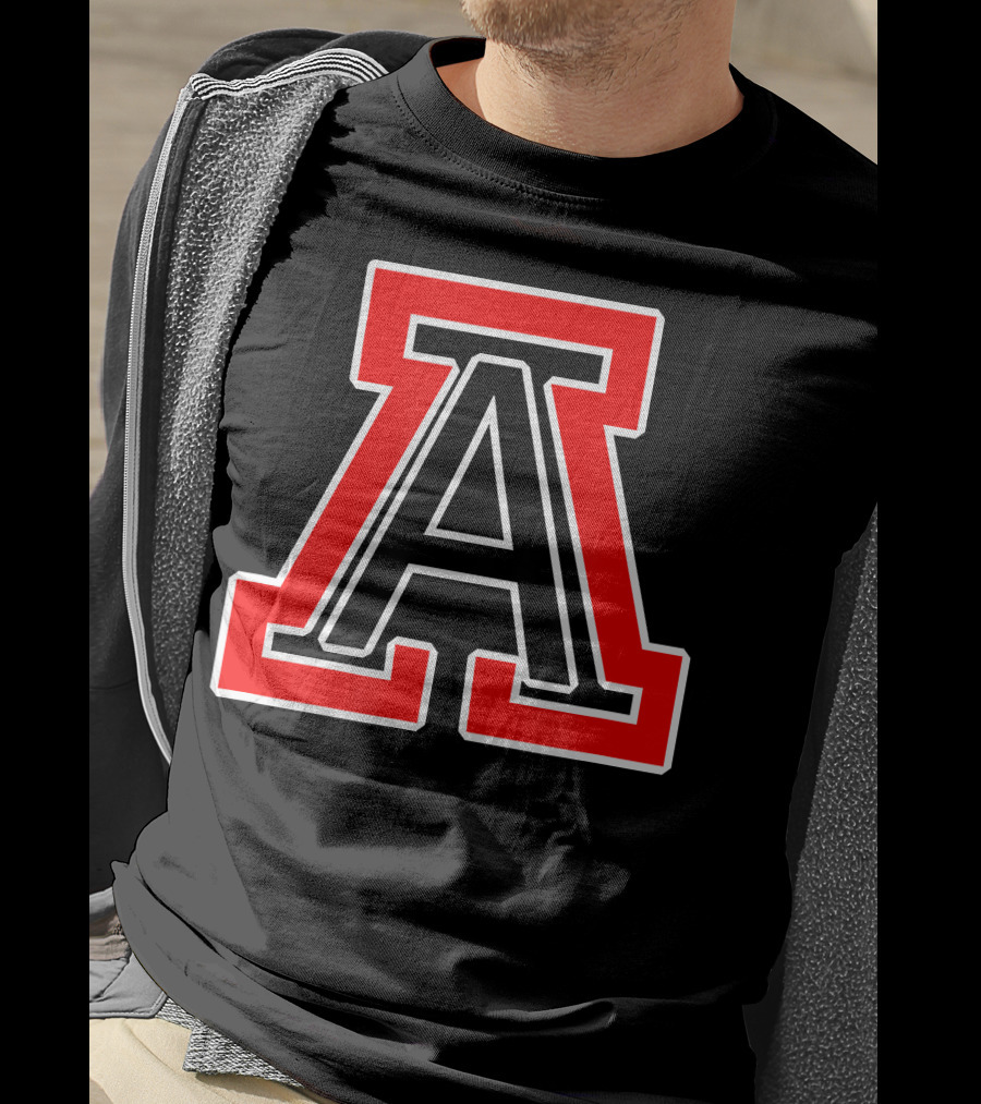 American Fork High School Bold Red And Black Letter A T-Shirt