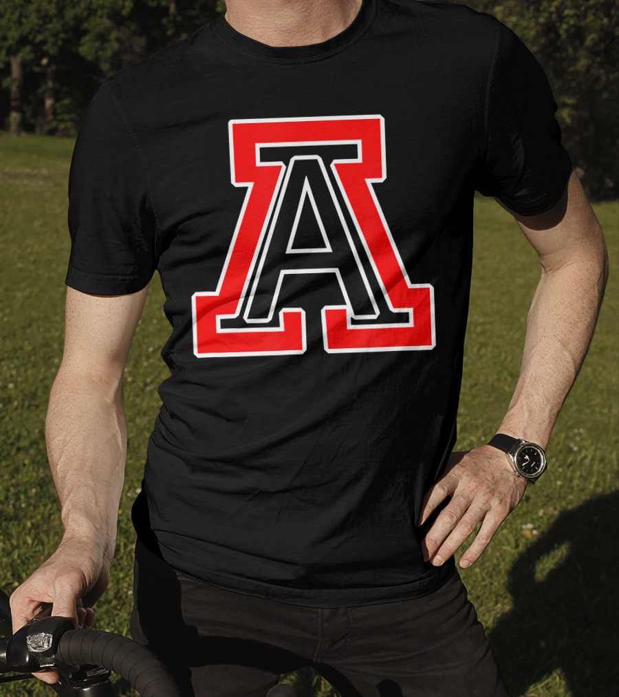 American Fork High School Bold Red And Black Letter A T-Shirt