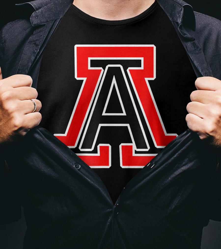 American Fork High School Bold Red And Black Letter A T-Shirt