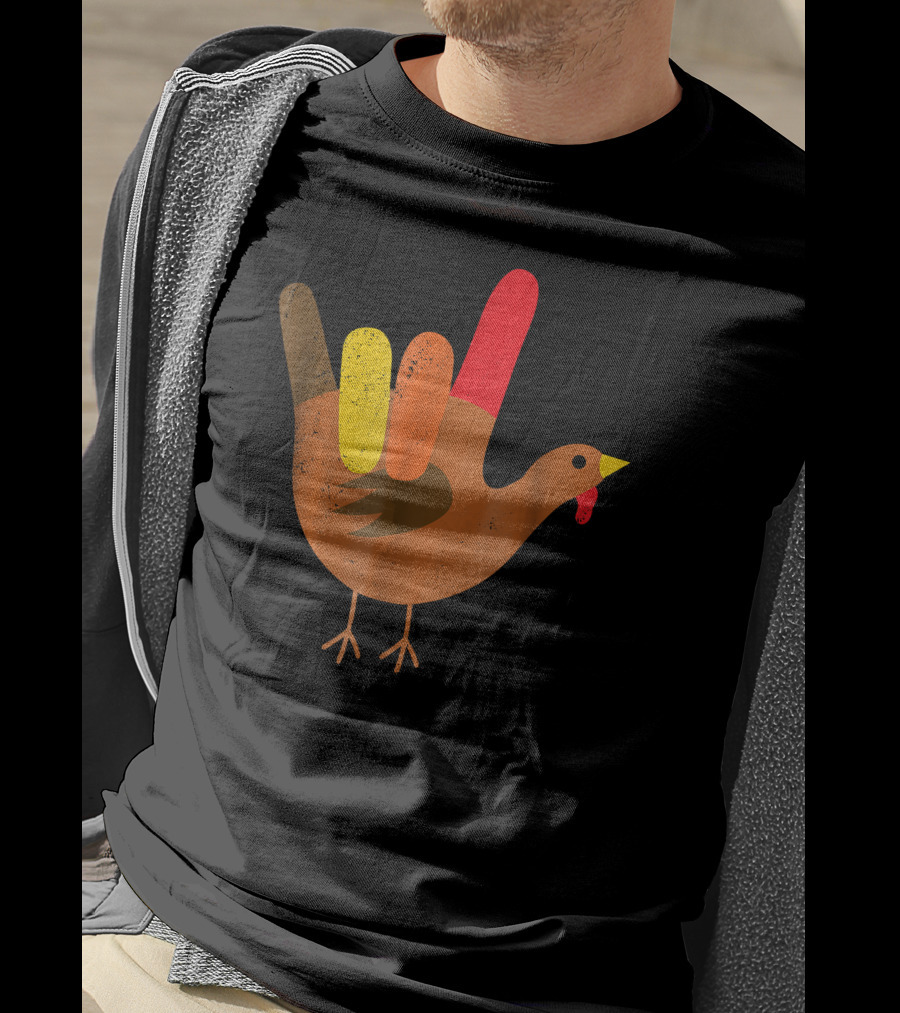 American Sign Language I Love You Thanksgiving Turkey T-Shirt