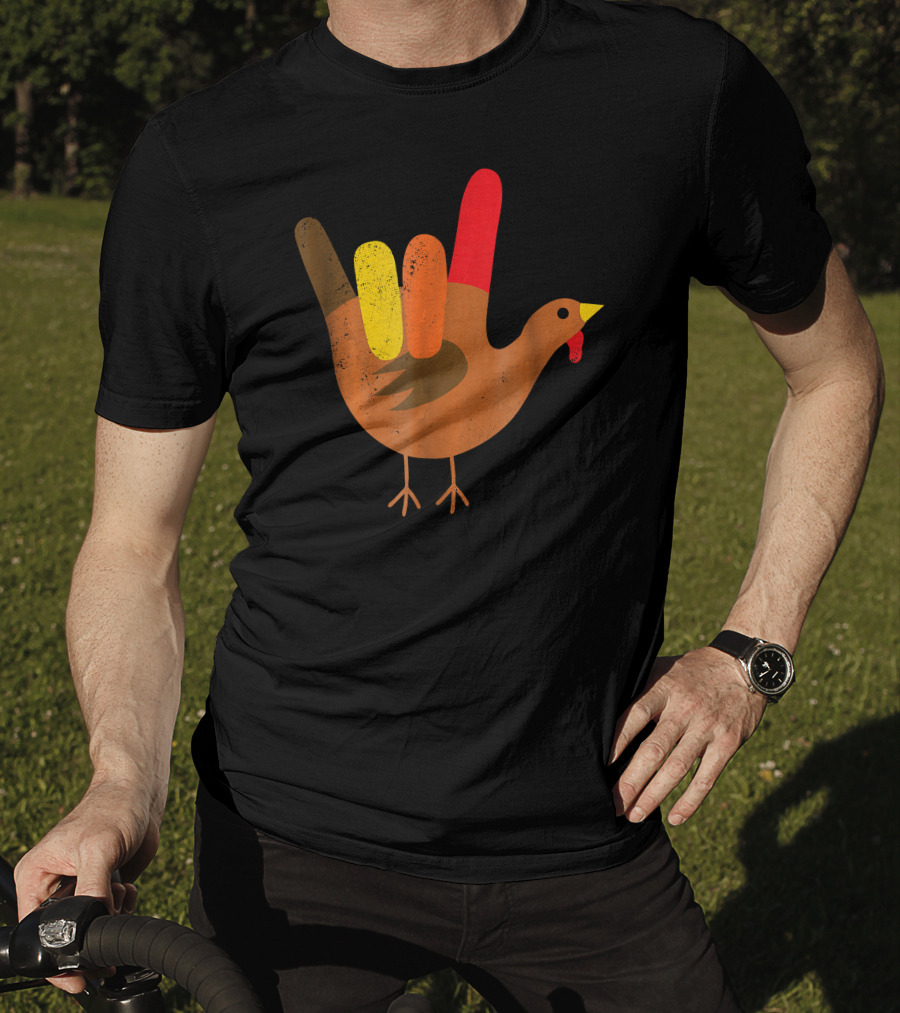 American Sign Language I Love You Thanksgiving Turkey T-Shirt