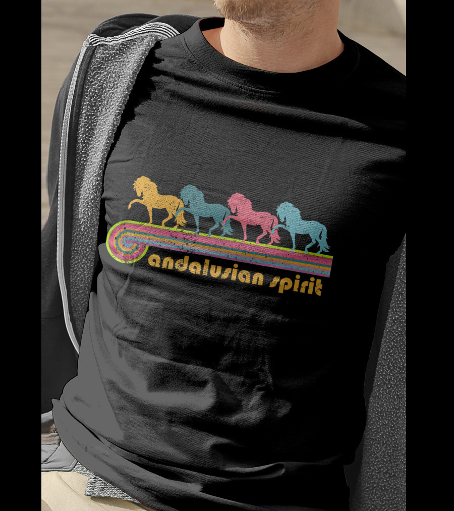 Andalusian Spirit Colorful Horse Retro NickerStickers T-Shirt