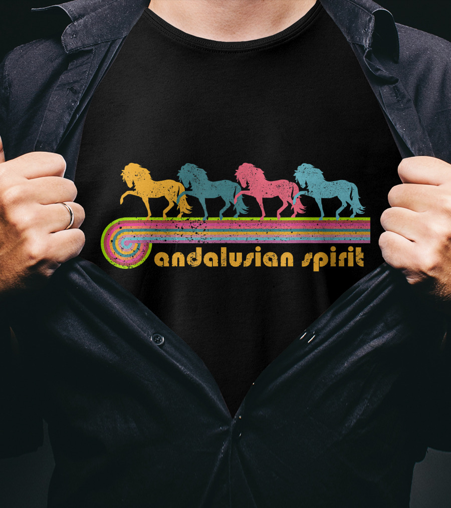 Andalusian Spirit Colorful Horse Retro NickerStickers T-Shirt