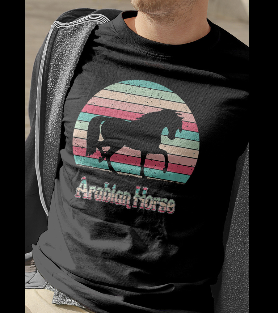 Arabian Horse Retro Stripes T-Shirt