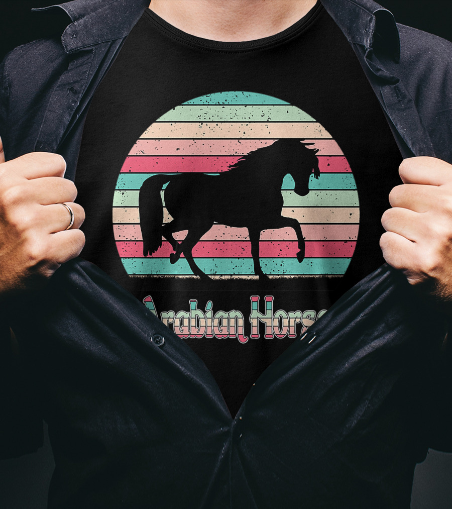 Arabian Horse Retro Stripes T-Shirt
