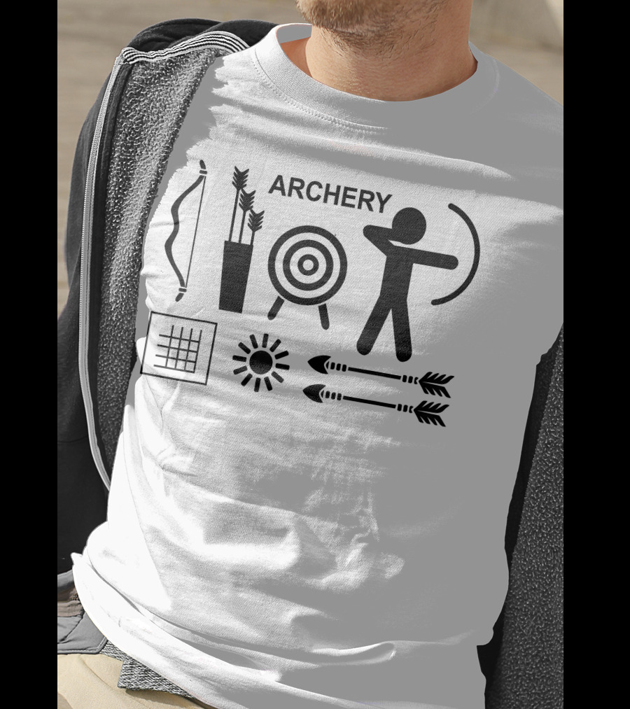 Archer Bow Arrow Target Archery Silhouette Icons T-Shirt