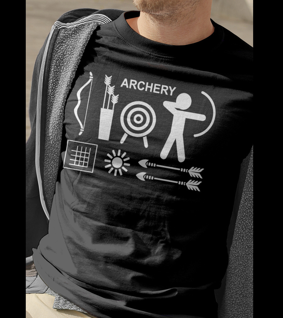 Archery Bow And Arrow Target Icon Set T-Shirt